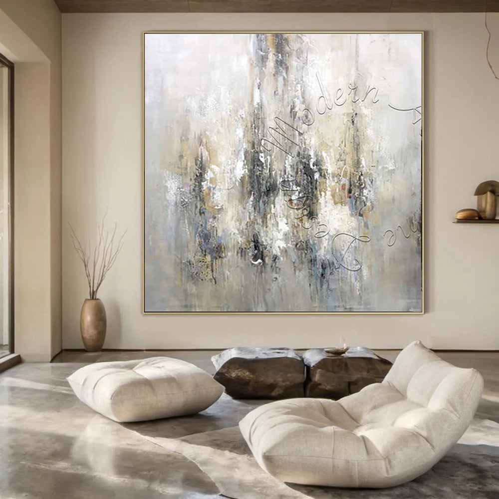 “Neutral - Toned Abstract” ,Abstract Minimalist Oil Painting CT0930