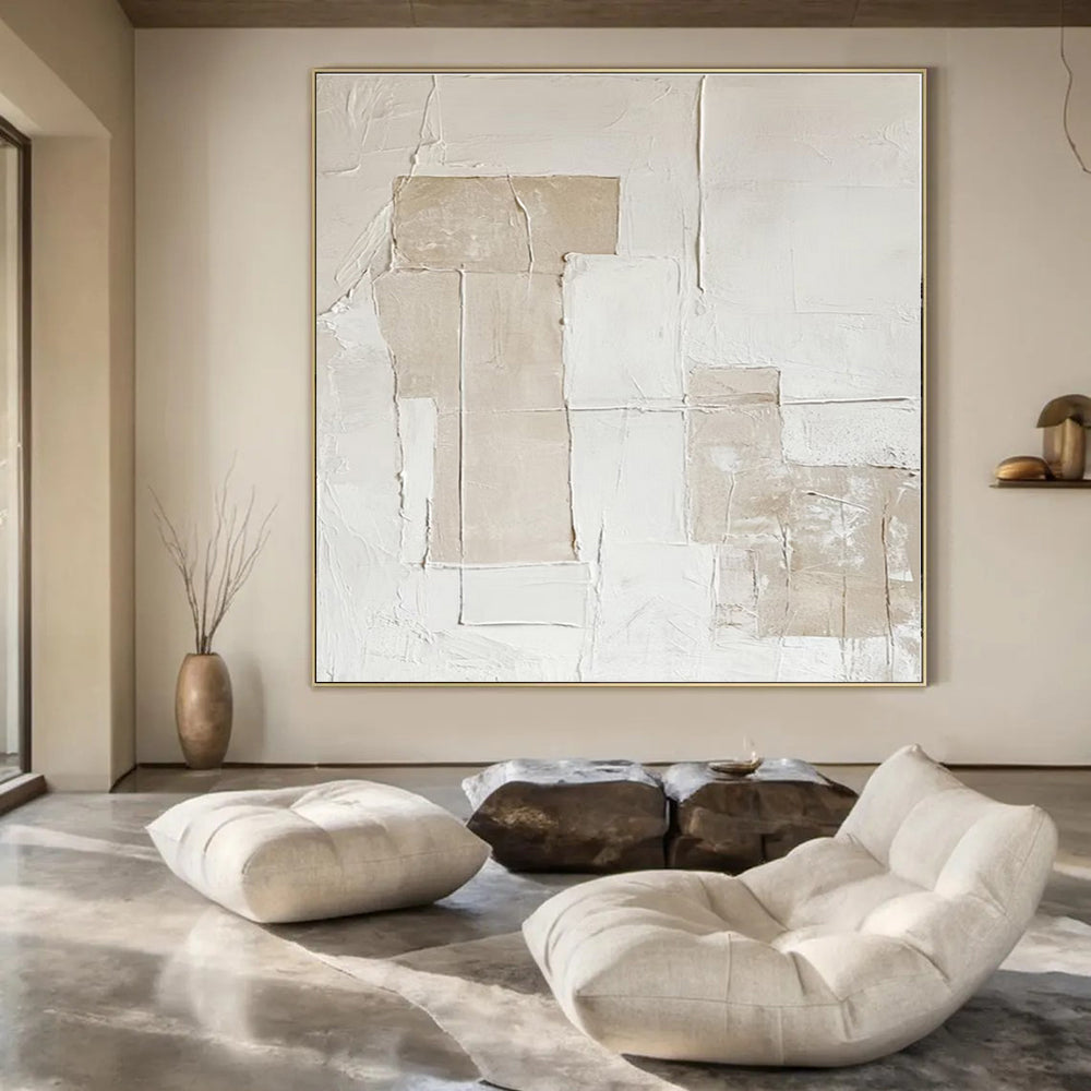 Neutral Geometric Textures - Minimalist Abstract Plaster & Paint CT1293