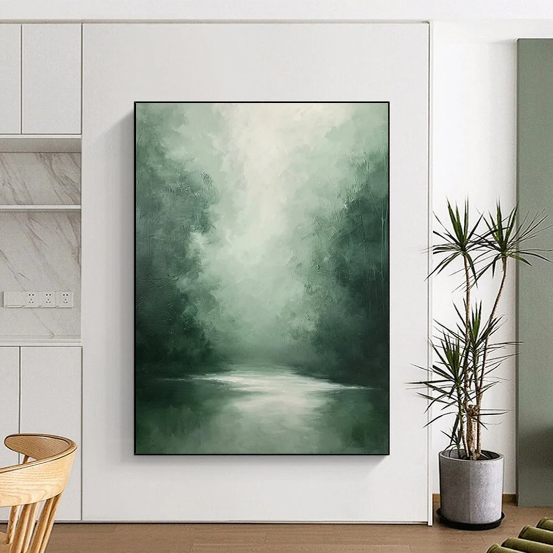 “Misty Green Forest” - Impressionist Landscape Painting On Canvas DTP024