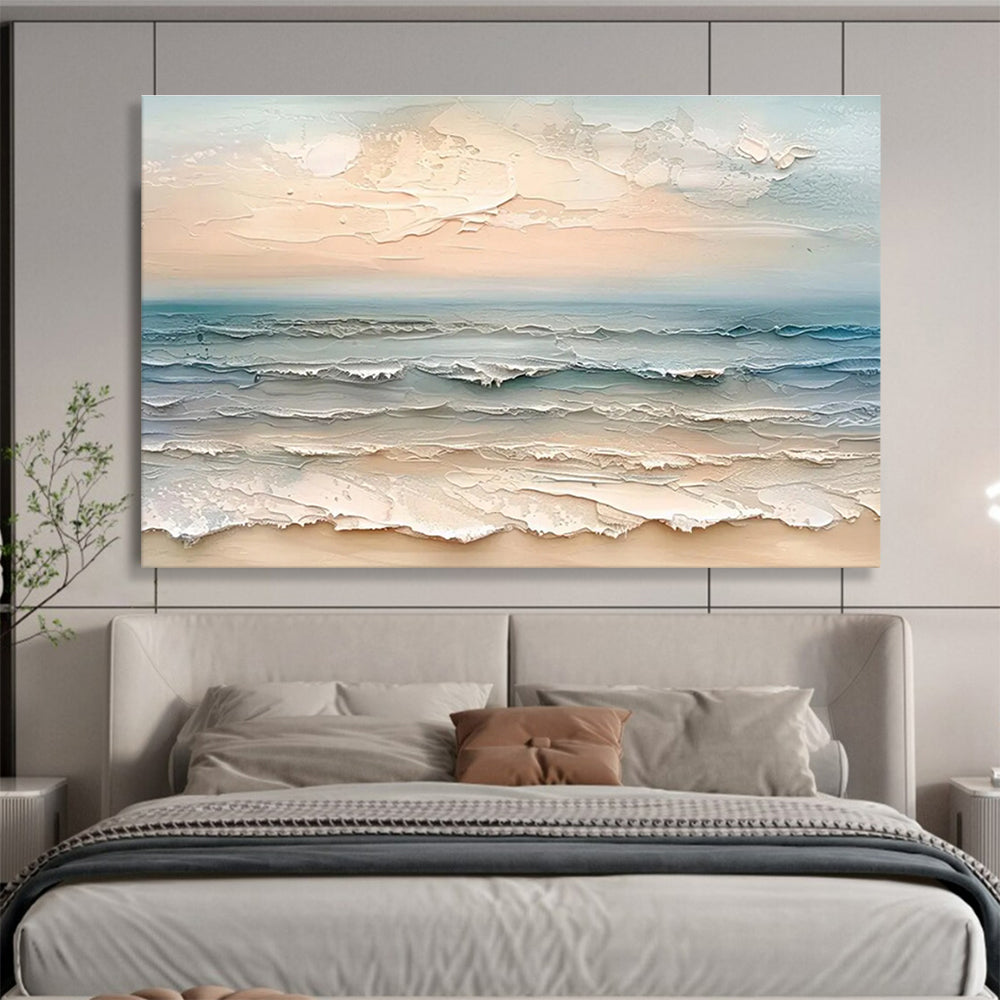 “Textured Pastel Sea and Sky” - 3D - Like Seascape Painting On Canvas DKH795