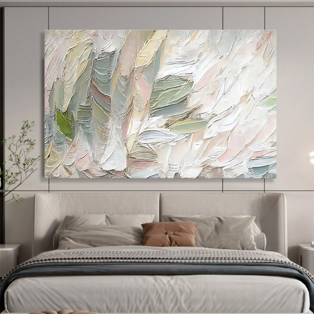 Pastel Textured Layers Soft Hued Impasto Abstract Painting On Canvas DKH261