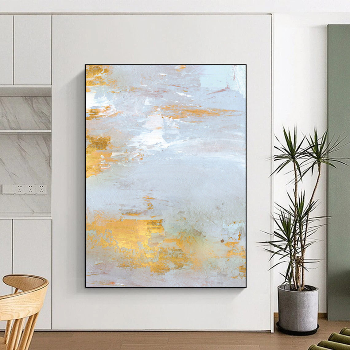 “Subtle Gold Abstract” - Abstract Expressionist Painting On Canvas DTP160