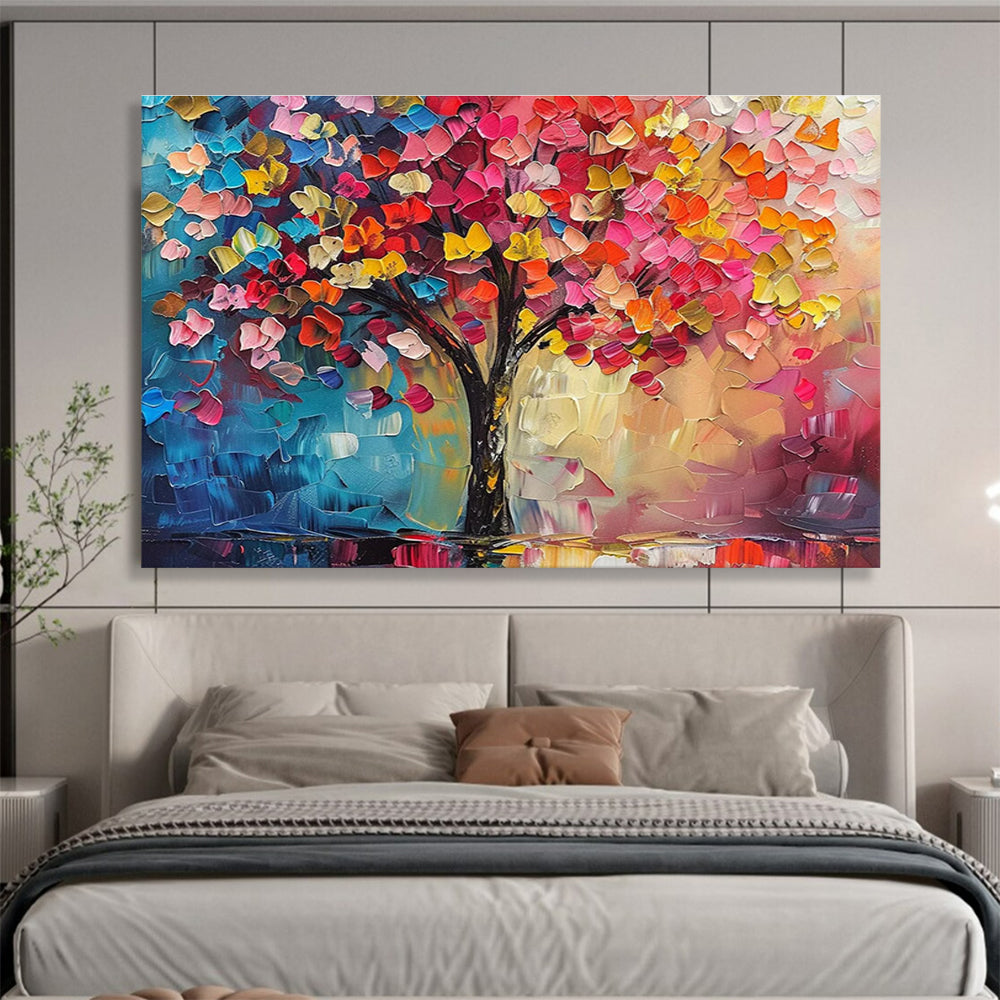 “Rainbow Tree of Life” - Symbolic Impasto Painting On Canvas DKH858