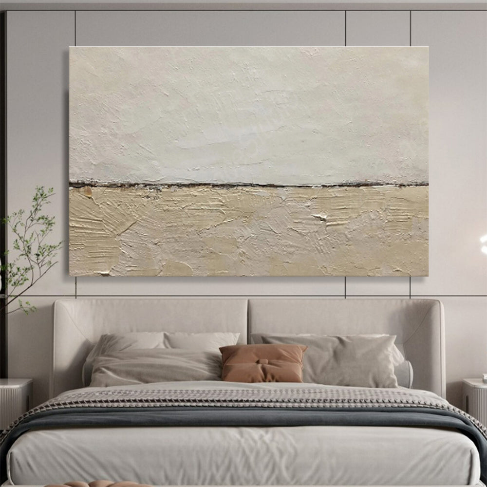 “Minimalist Textured Divide” Abstract Textured Painting On Canvas DKH452