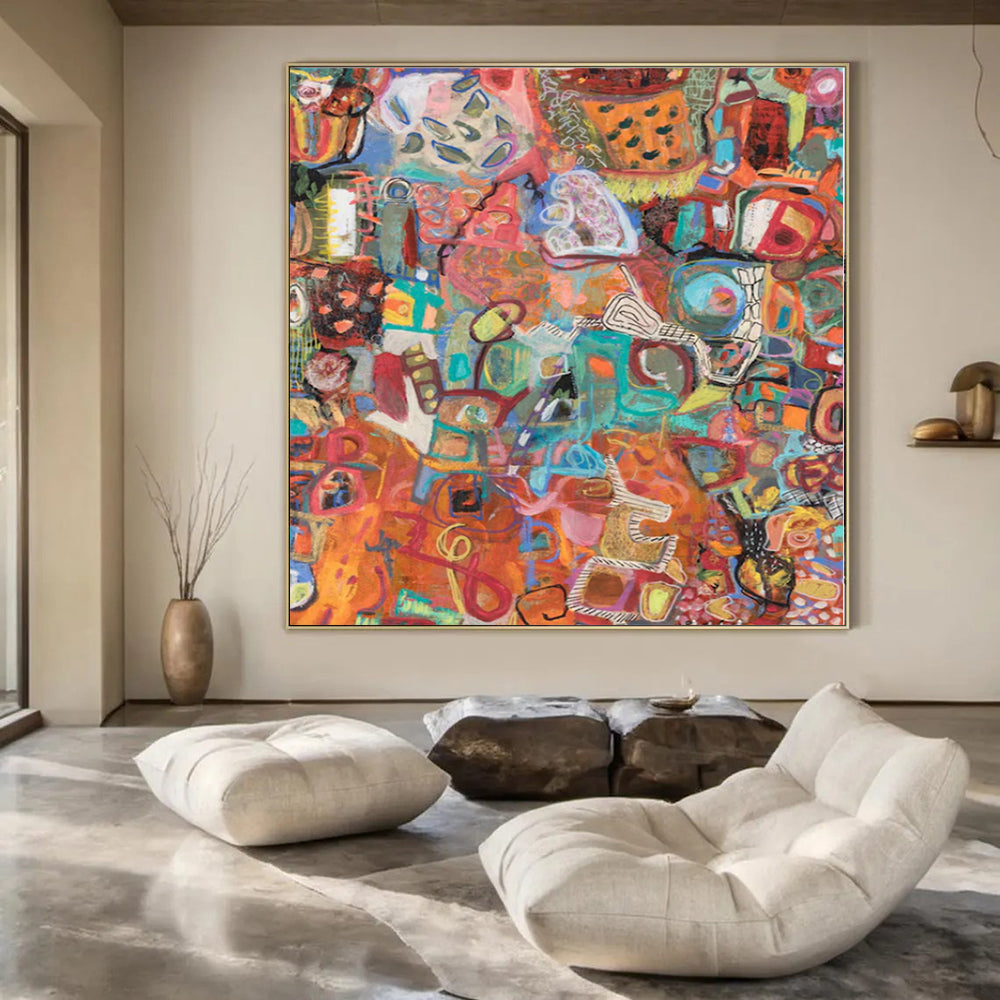 “Vibrant Colorful Abstract Collage” – Mixed - Media Abstract Art CT1169