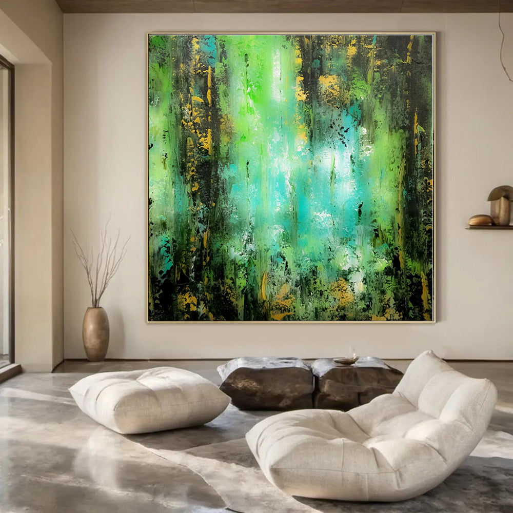 Green and Blue Forest Light - Abstract Landscape Painting CT1230