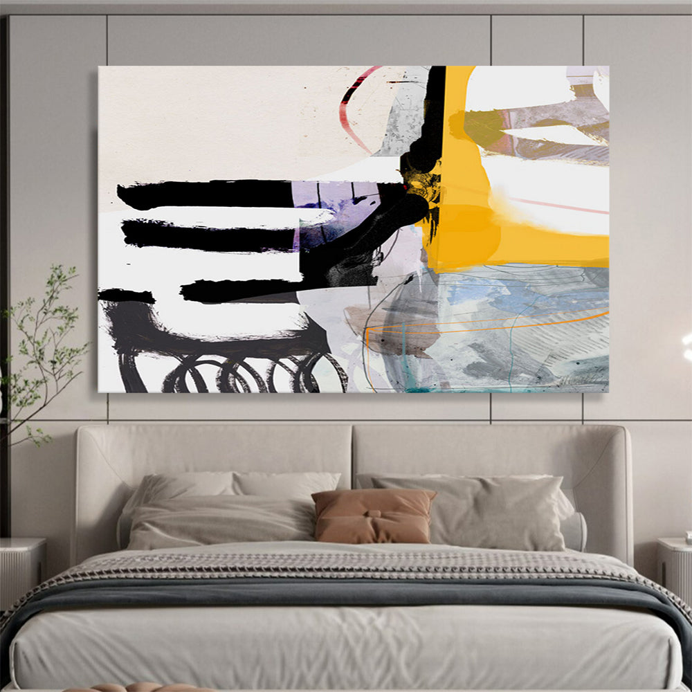 “Bold Color Block Collage” Modern Abstract Painting On Canvas DLZ112