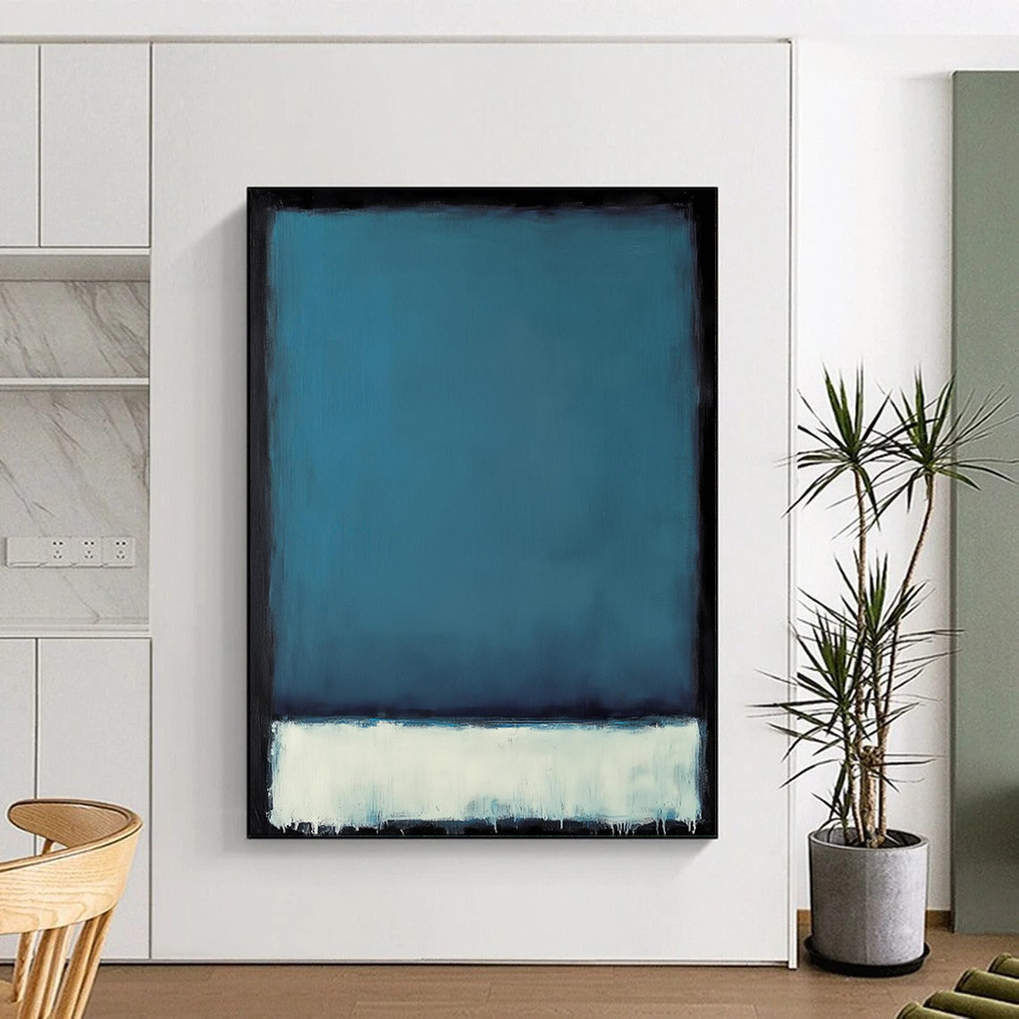 Blue and White Field Minimalist Color Block - Abstract Color - Field Painting CT1953