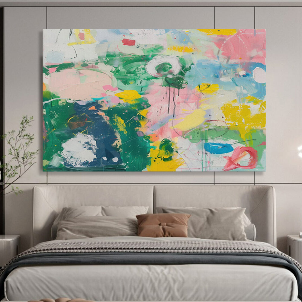 “Vibrant Color Explosion” Abstract Acrylic Painting On Canvas DKH482