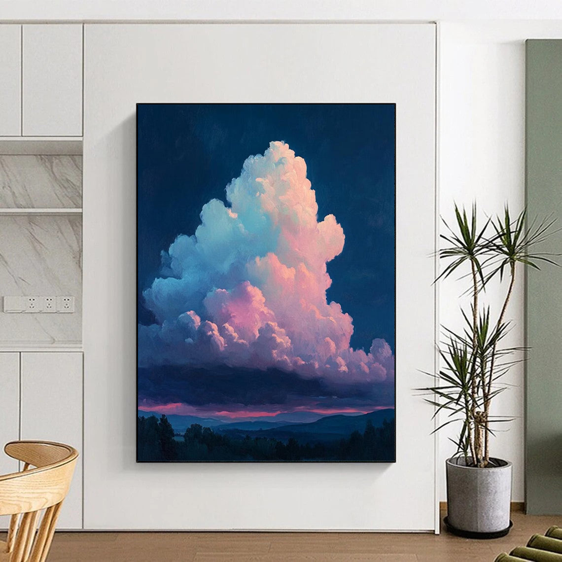 “Pastel Clouds at Dusk” - Impressionist Landscape Painting On Canvas DTP009