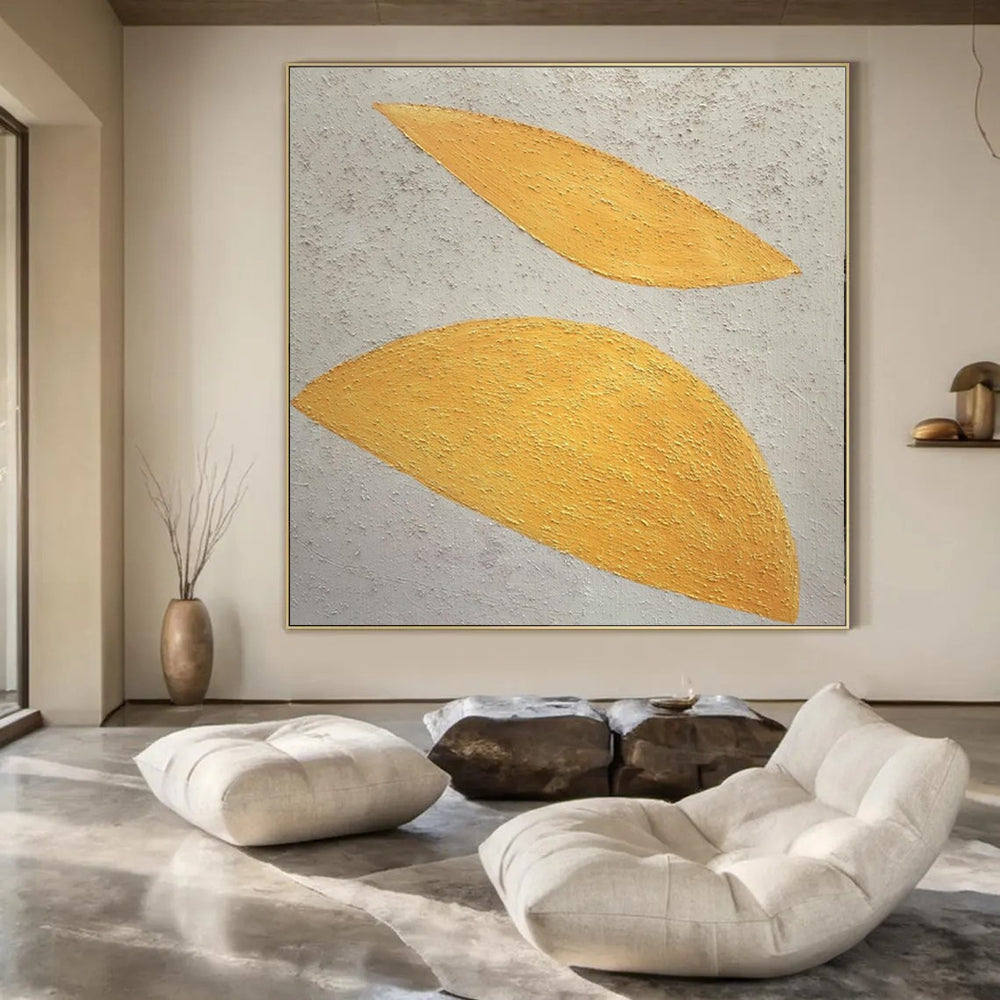 “Yellow - White Textured Leaves” – Abstract Leaf Art CT0990