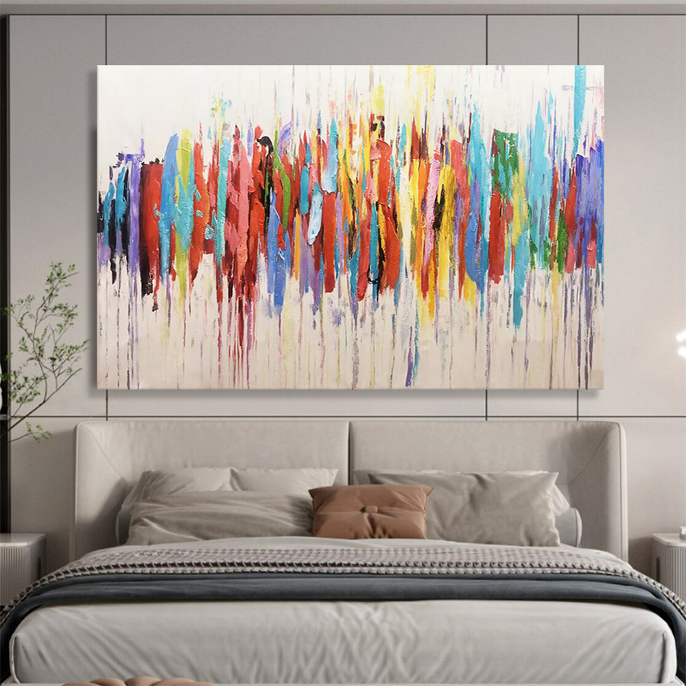 Colorful Dripping Strokes - Abstract Expressionist Painting On Canvas DLZ211
