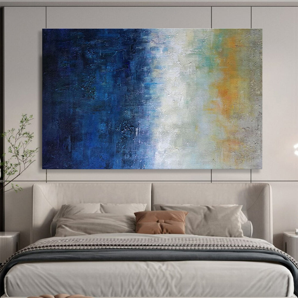 “Blue and Orange Gradient Abstract” - Evocative Abstract Painting On Canvas DKH854