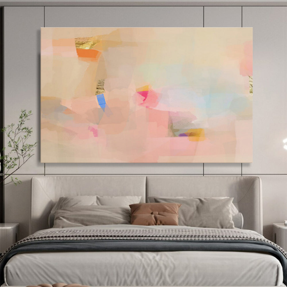 Soft Pastel Abstract Shapes - Subtle Hues and Gentle Forms Painting On Canvas DKH033