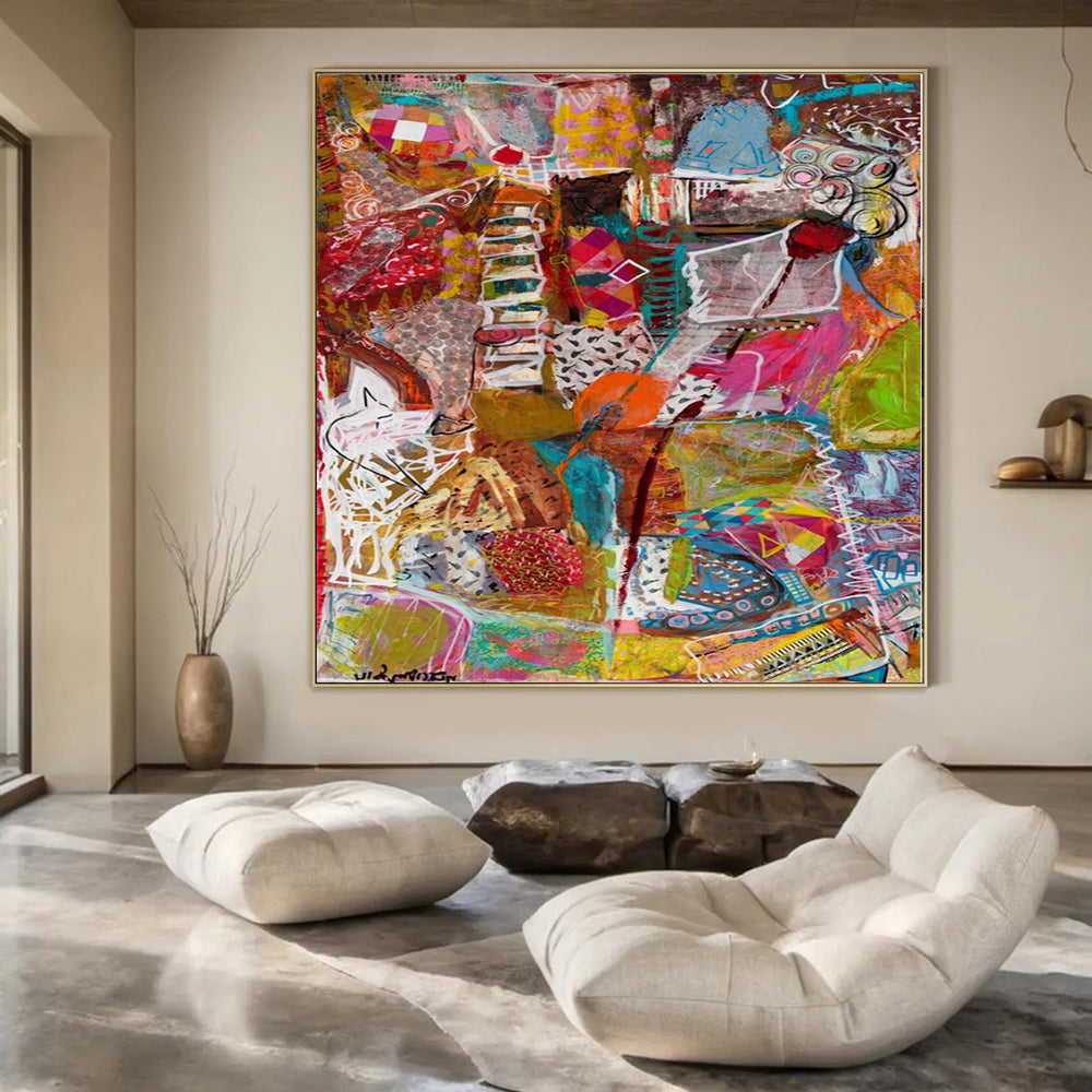 “Colorful Mixed - Media Collage” – Eclectic Mixed - Media Art CT1083