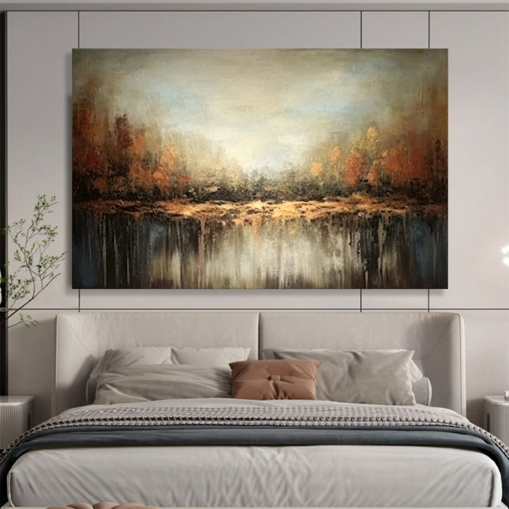 “Autumn Forest Reflection” Abstract Landscape Painting On Canvas DLZ060