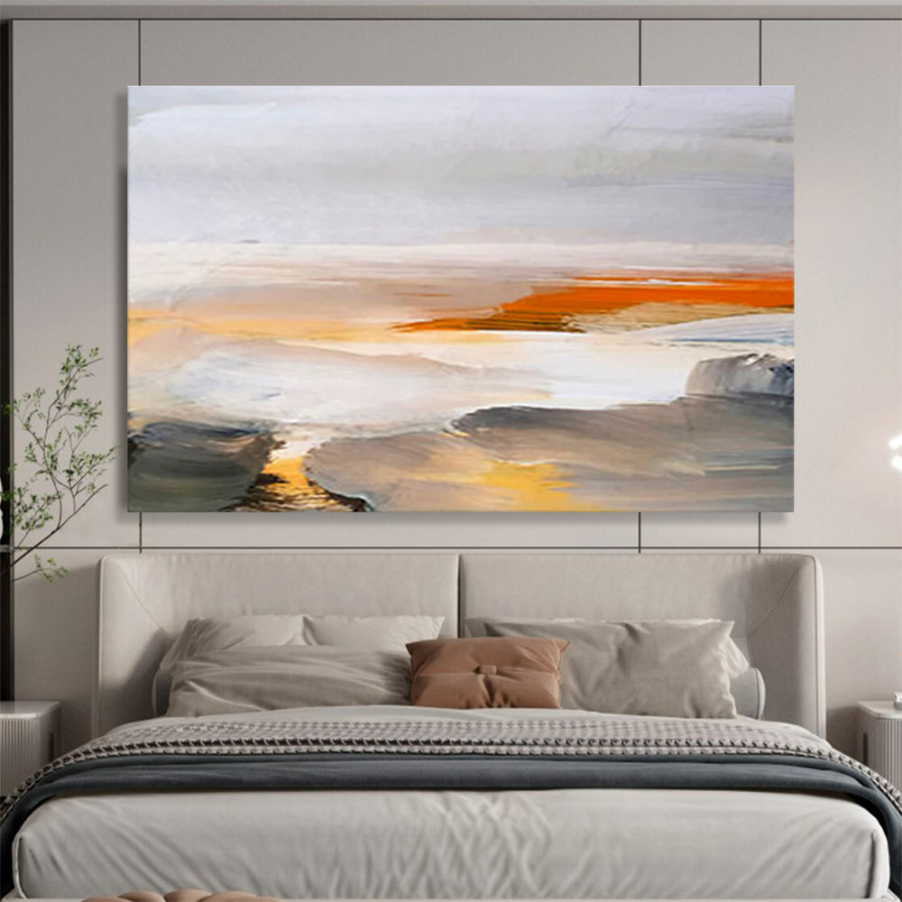 “Muted Tones: Abstract Horizon” Abstract Oil Painting On Canvas DKH382