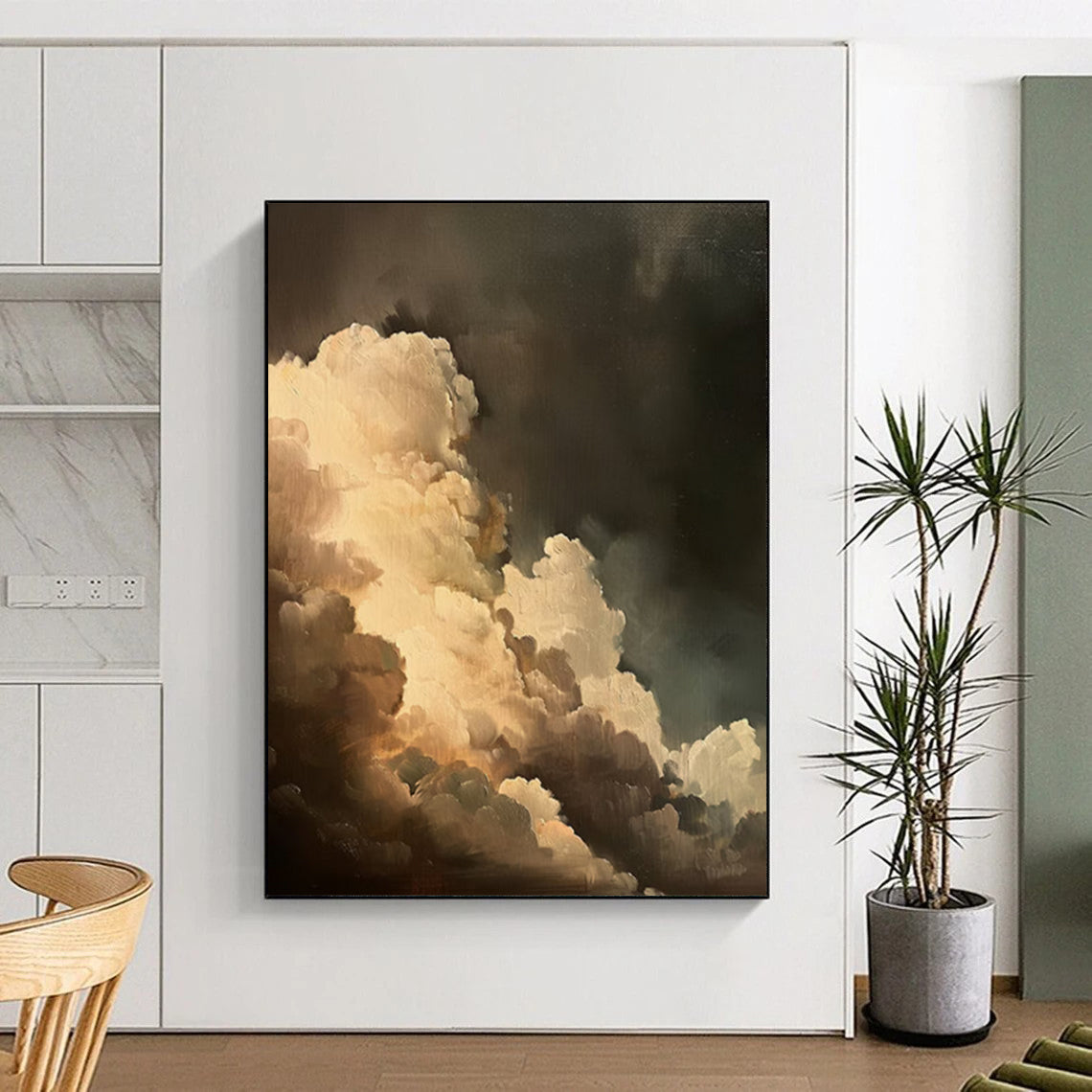 “Dark Sky Cumulus Clouds” - Romantic Realist Painting On Canvas DTP014