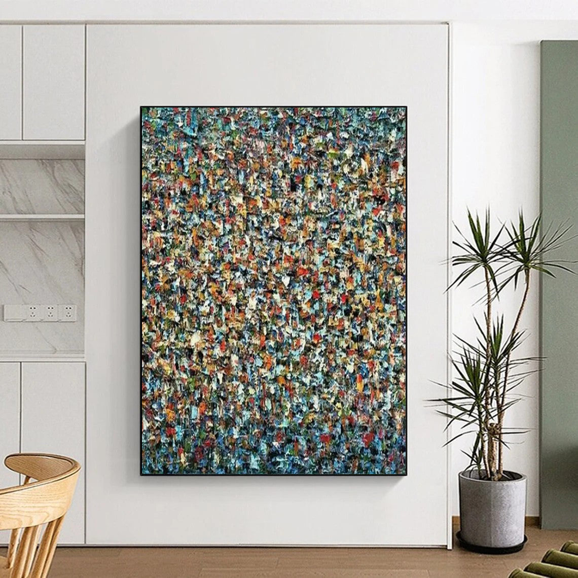 “Colorful Mosaic - Like Abstract” - Abstract Painting On Canvas CT2348