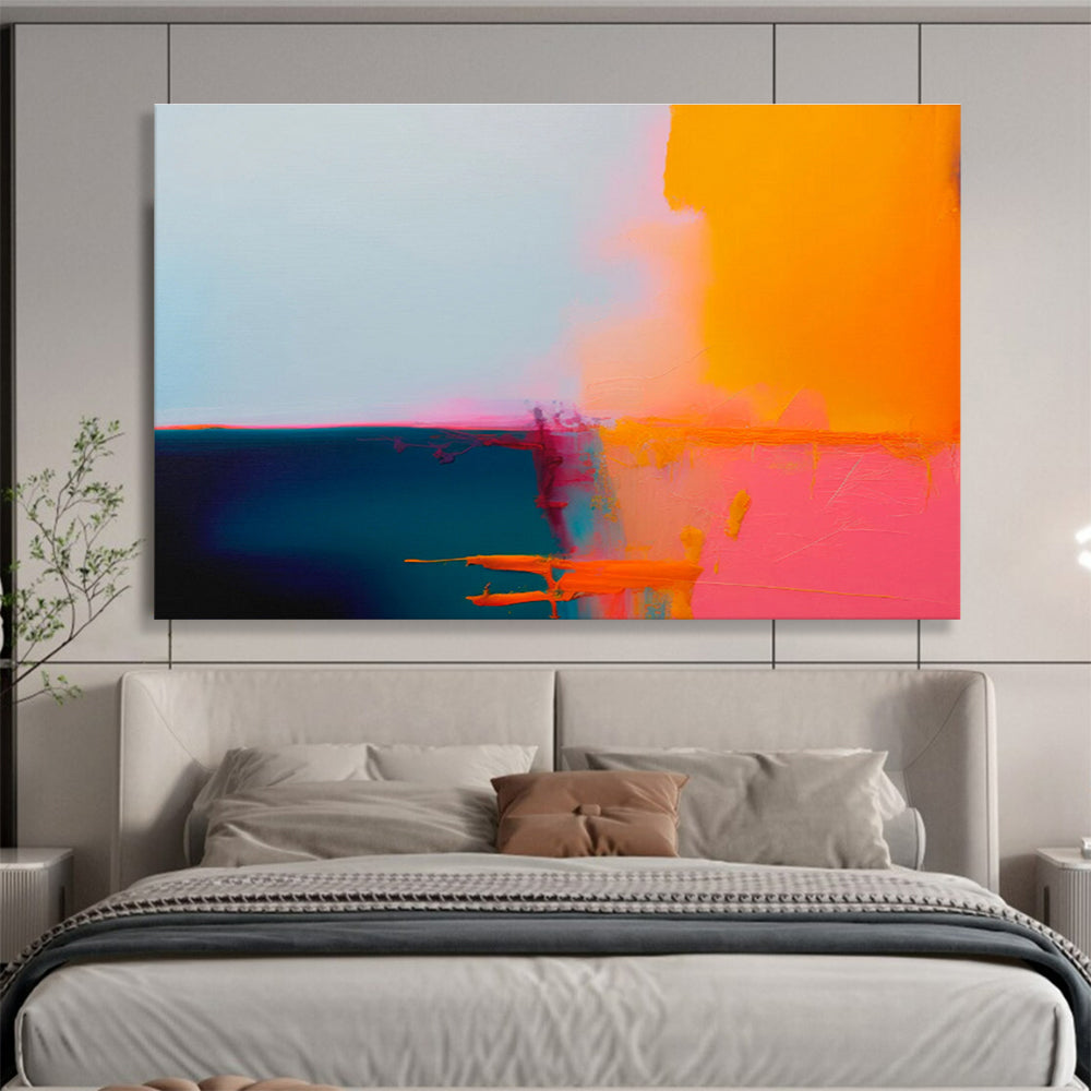 “Vivid Color Blocks” Abstract Oil Painting On Canvas DKH491