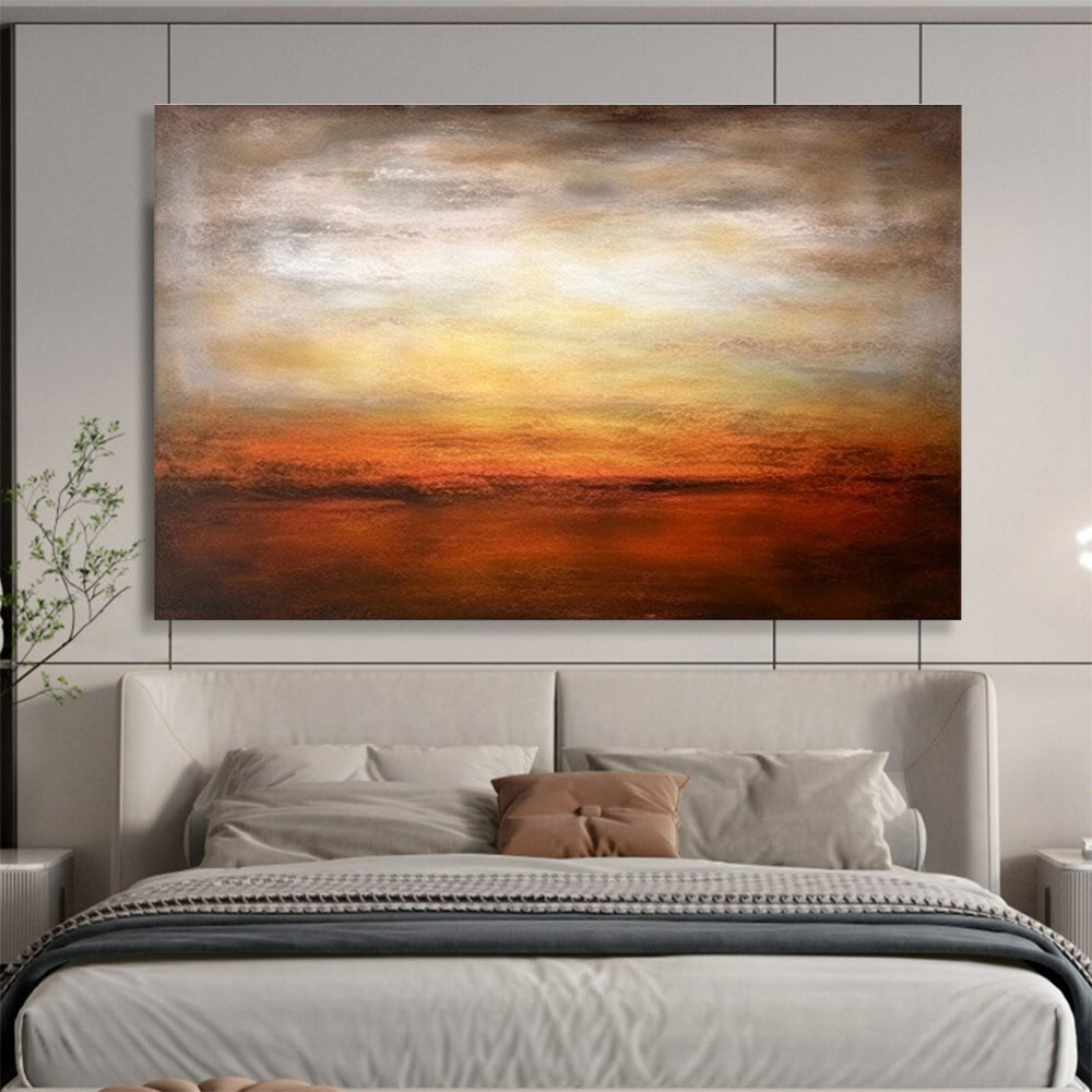 “Warm Sunset Gradient” Abstract Landscape Painting On Canvas DKH343