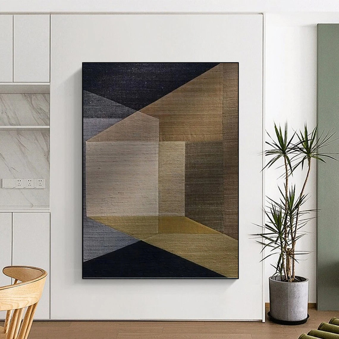 “Brown and Gray Geometric - Architectural Inspirations” Painting On Canvas DKH1134