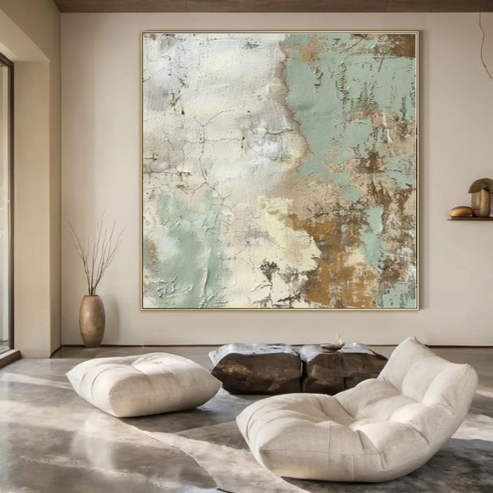 Earthy Textured Patina II - Abstract Impasto Oil CT1268