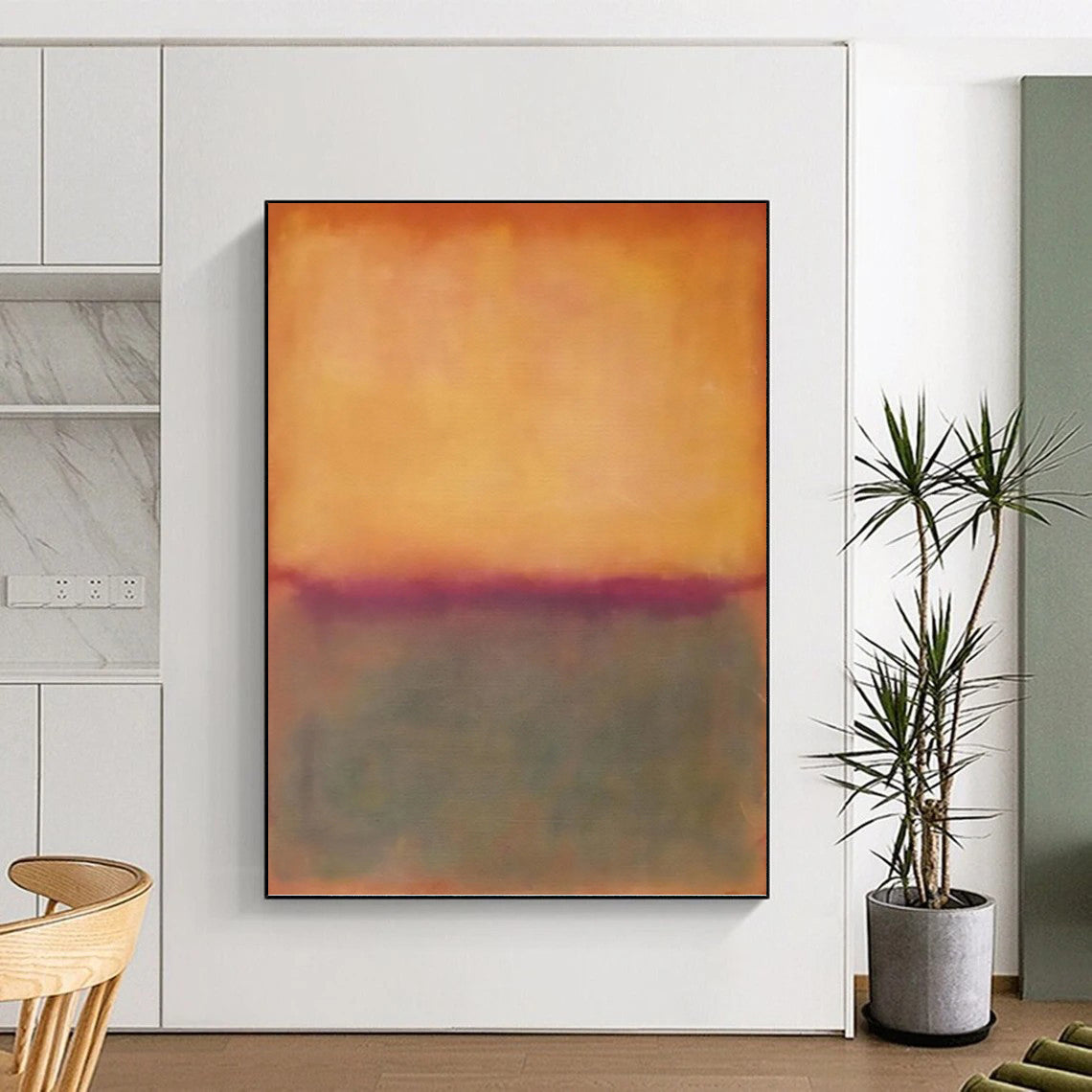 Orange & Purple Hues - Color - Block Abstract Painting On Canvas DKH1239