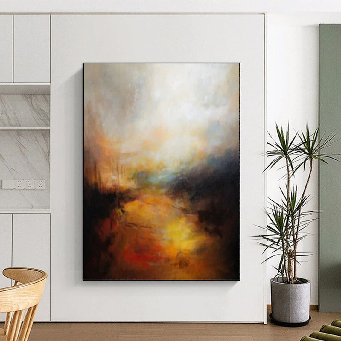 “Warm - Toned Abstract Landscape” - Abstract Painting On Canvas CT2333