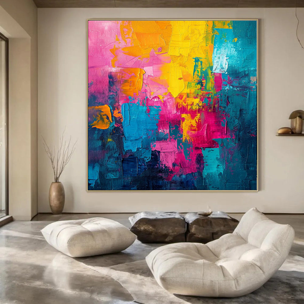 “Vibrant Color - Blocked Carnival” – Abstract Expressionist Painting CT1014