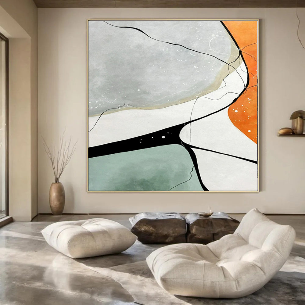 Minimalist Color Blocks - Abstract Geometric Painting CT1233