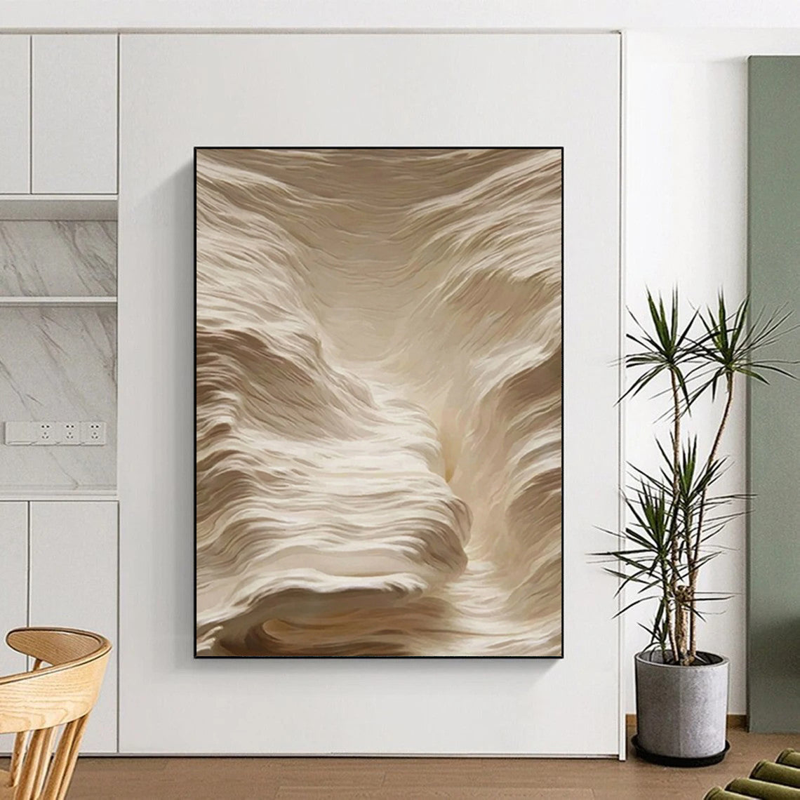 “Creamy Wavy Textures” - Abstract Impasto Painting On Canvas DTP023