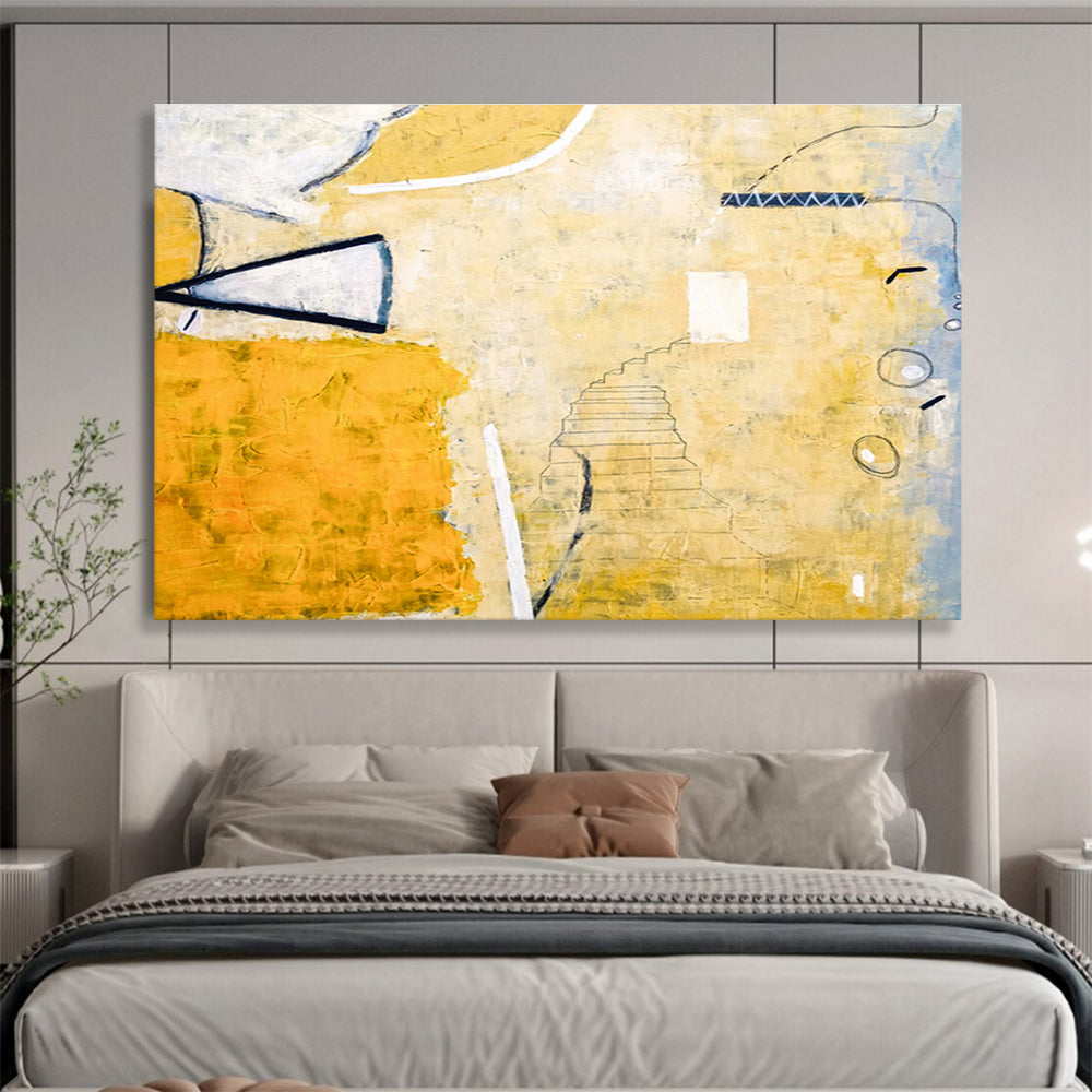 “Warm Tones Abstract Staircase” Abstract Oil Painting On Canvas DKH562