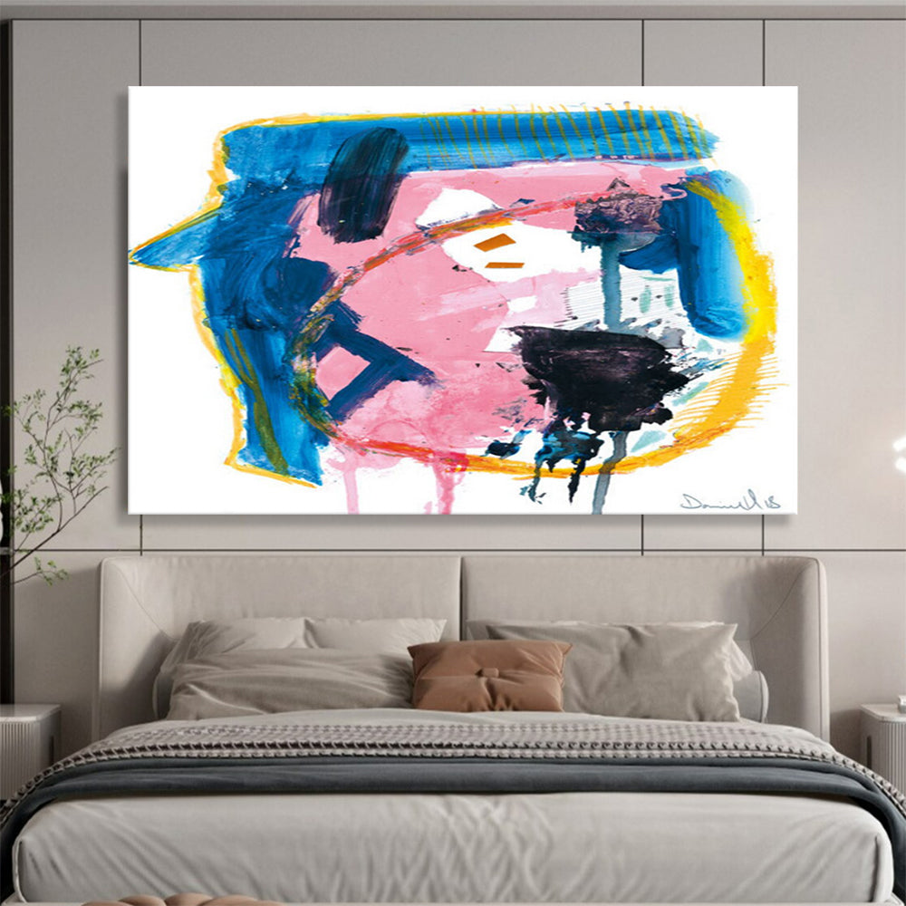 “Colorful Abstract Portrait” Playful Figurative Painting On Canvas DLZ117