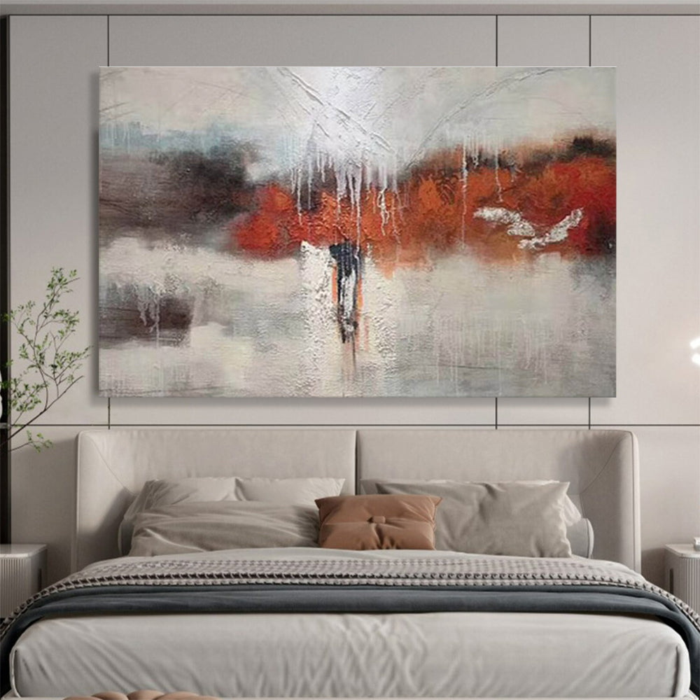 Abstract Landscape with Dripping Paint Painting On Canvas DKH299