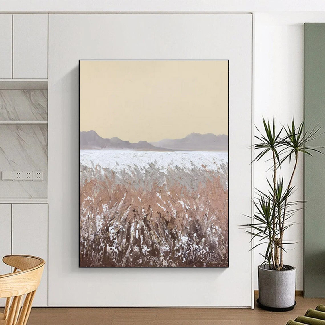 “Beige - Brown - Gray Landscape Abstraction” ,Abstract Landscape Painting CT0806