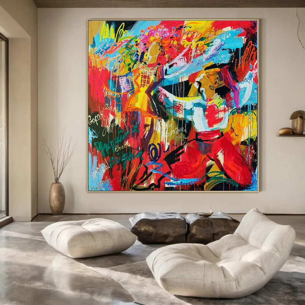 “Colorful Abstract Celebration” – Abstract Expressionist Painting CT1192
