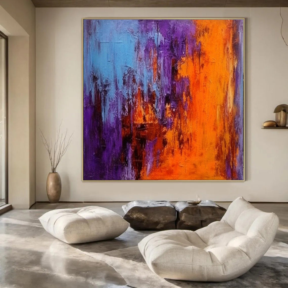 “Purple - Orange Ember Glow” – Abstract Expressionist Art CT1032