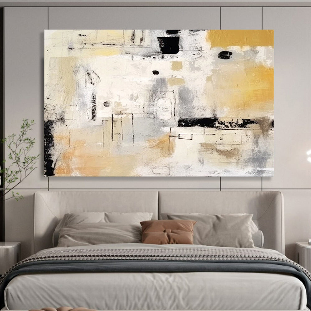 “Neutral Tones Abstract Composition” Abstract Painting On Canvas DLZ061