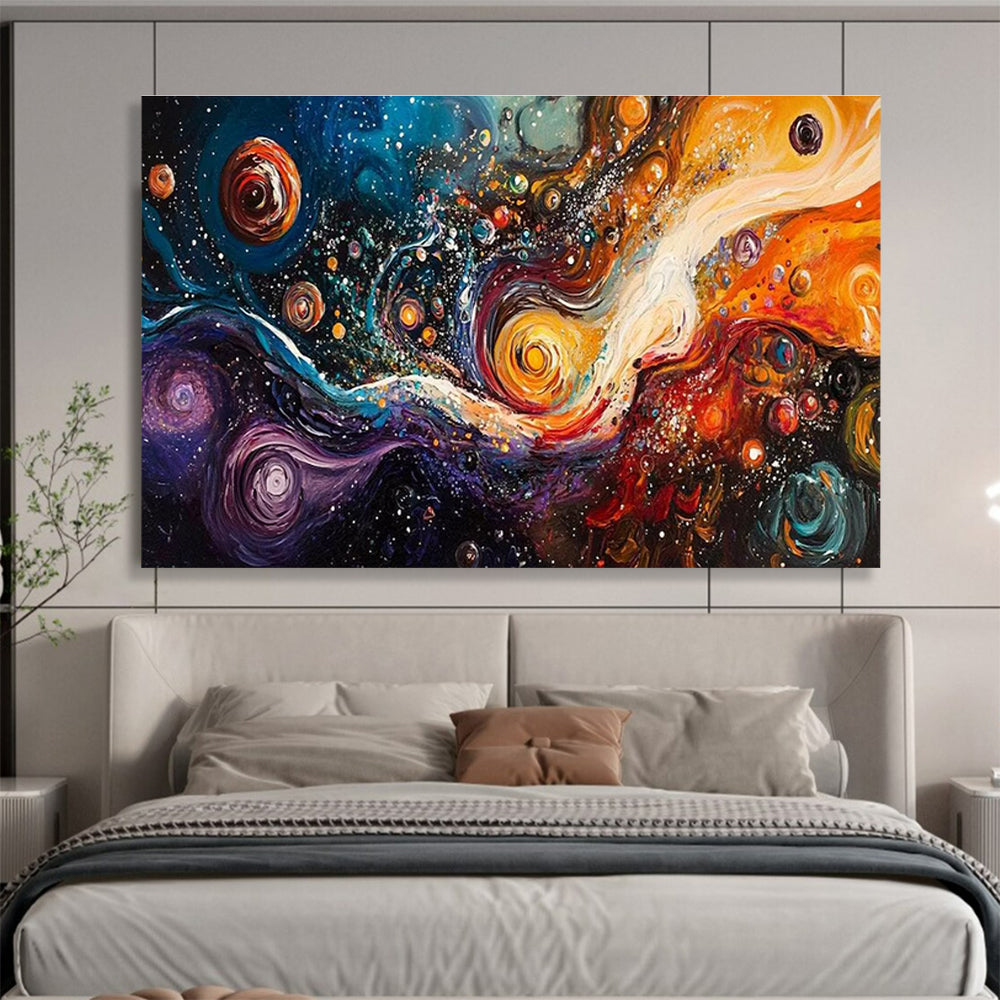“Cosmic Swirl of Colors” - Abstract Galaxy Painting On Canvas DKH815