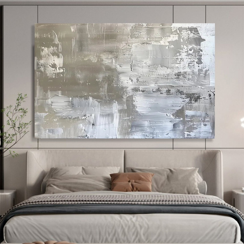 “Monochrome Textured Abstraction” Abstract Painting On Canvas DLZ104