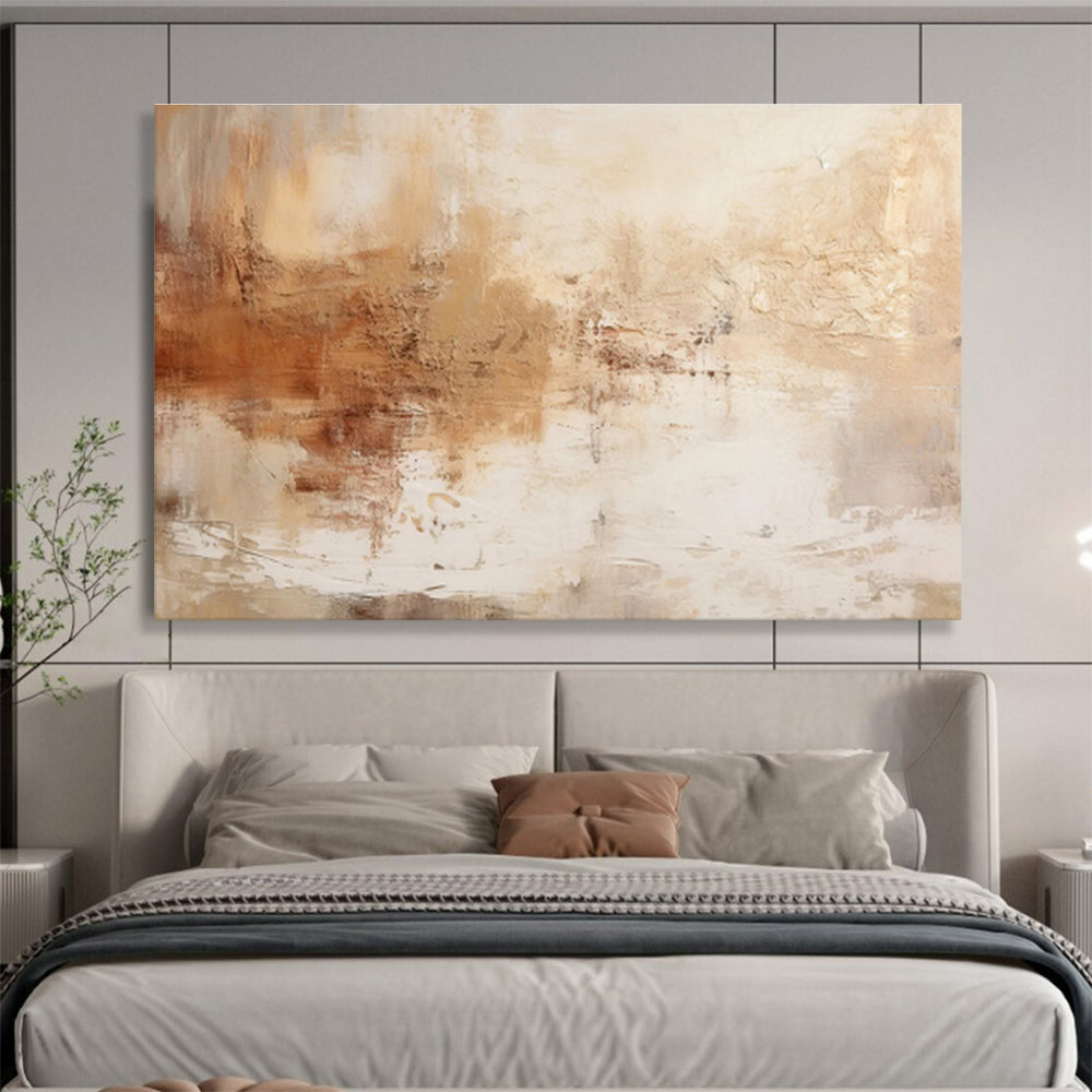 Textured Neutral Abstract Painting On Canvas DKH330