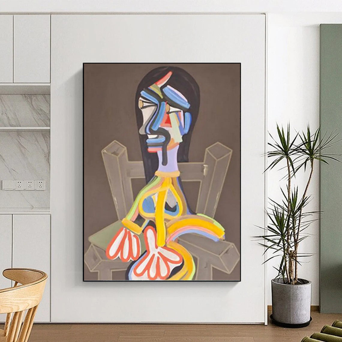 Colorful Abstract Figure - Figurative Painting On Canvas DKH1453