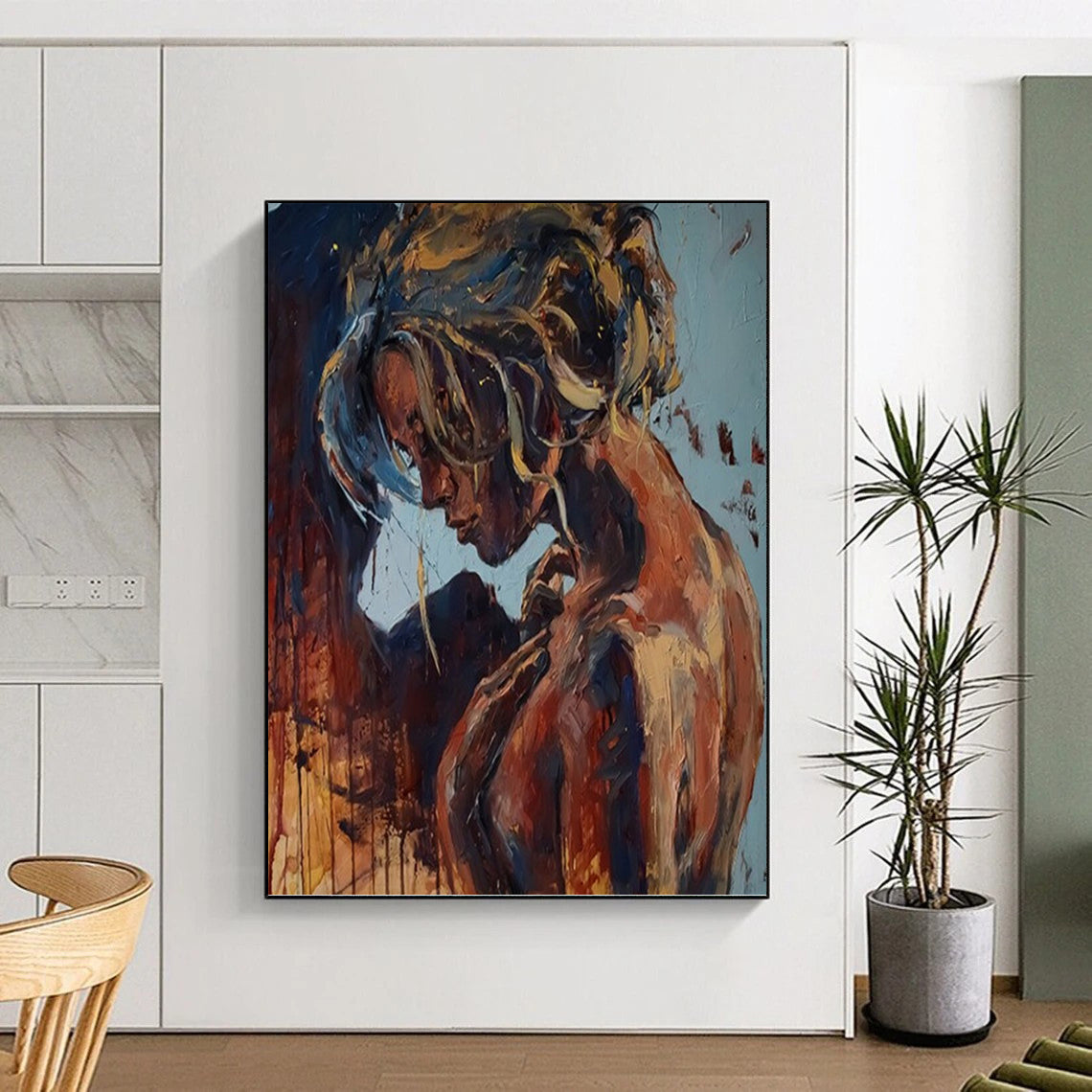 “Contemplative Figure” - Expressive Oil Portrait On Canvas DKH1651