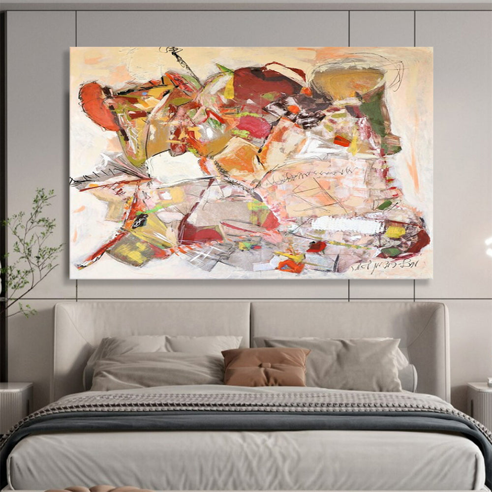 Earth - Toned Abstract Shapes - Abstract Expressionist Painting On Canvas DLZ241