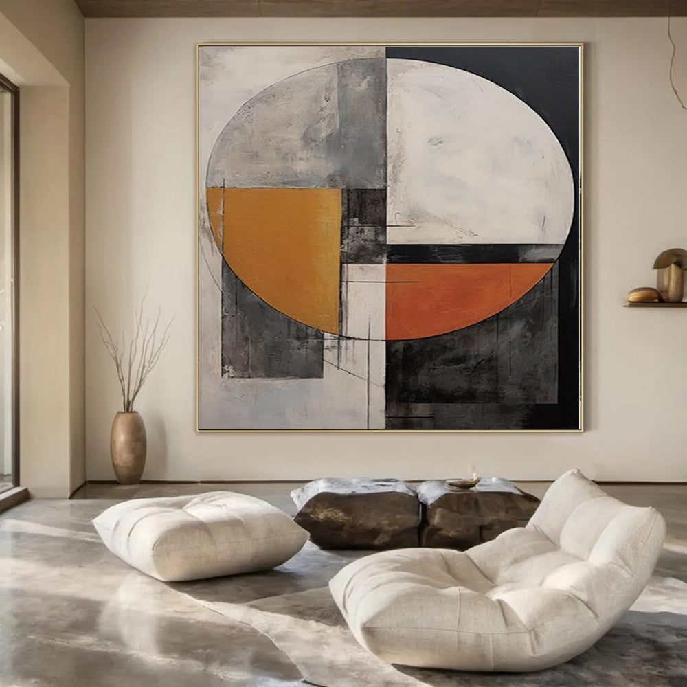 Half - Circle Color Blocks - Abstract Geometric Art CT1208
