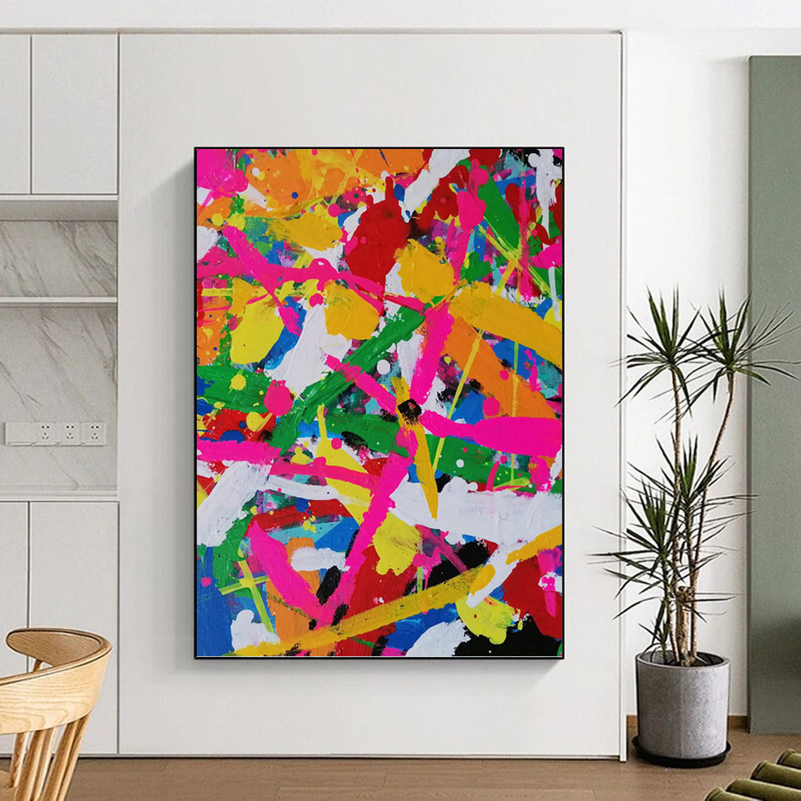 Color Explosion Splatter - Abstract Expressionist Painting On Canvas DKH1260