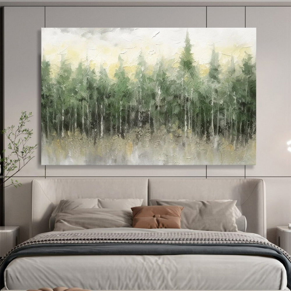 “Misty Green Forest” Landscape Painting On Canvas DLZ065