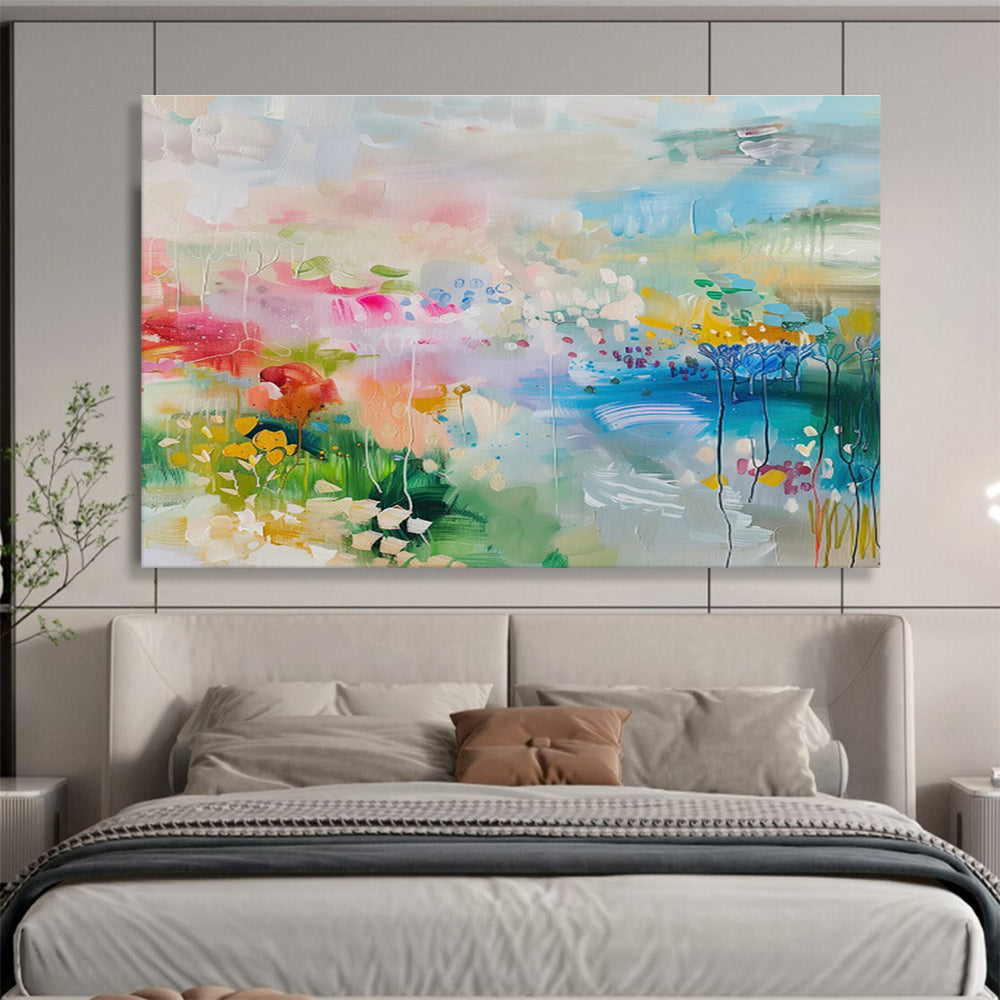 “Colorful Garden Abstract” Abstract Acrylic Painting On Canvas DKH480