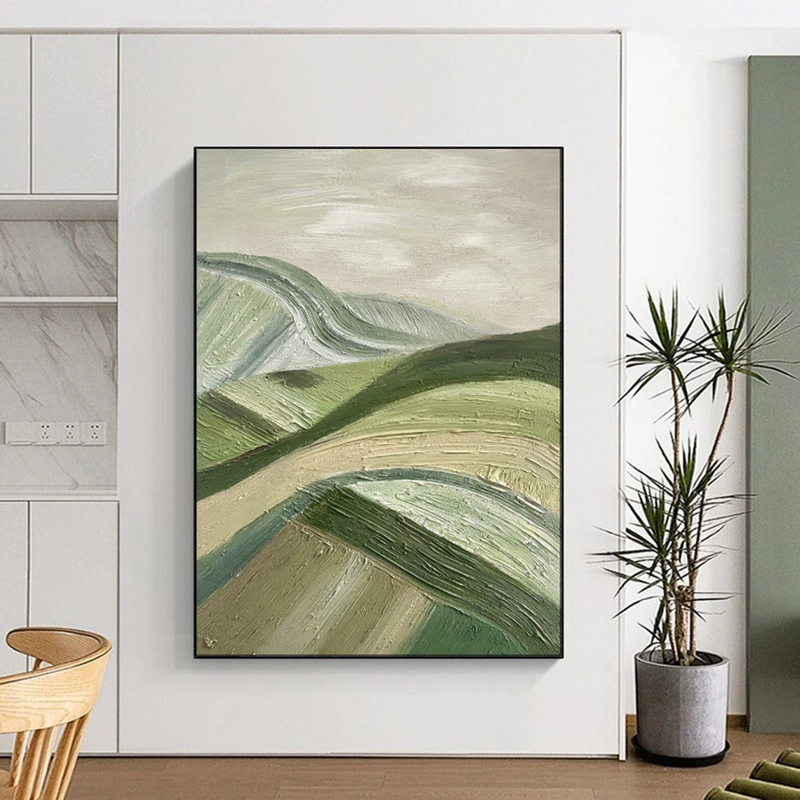 “Rolling Green Hills” - Abstract Landscape Painting CT1988